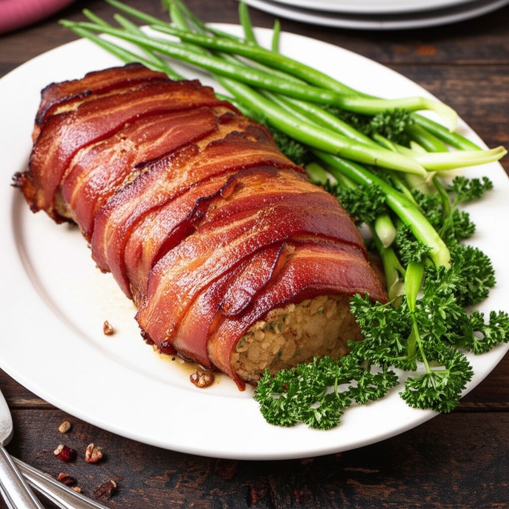 Cornbread-Stuffed Bacon-Wrapped Pork Tenderloin