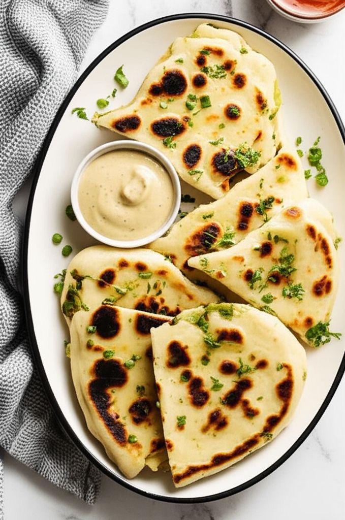 Green Onion Garlic Naan Bread