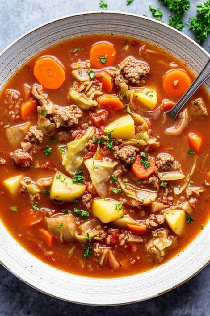 Instant Pot Cabbage and Beef Soup