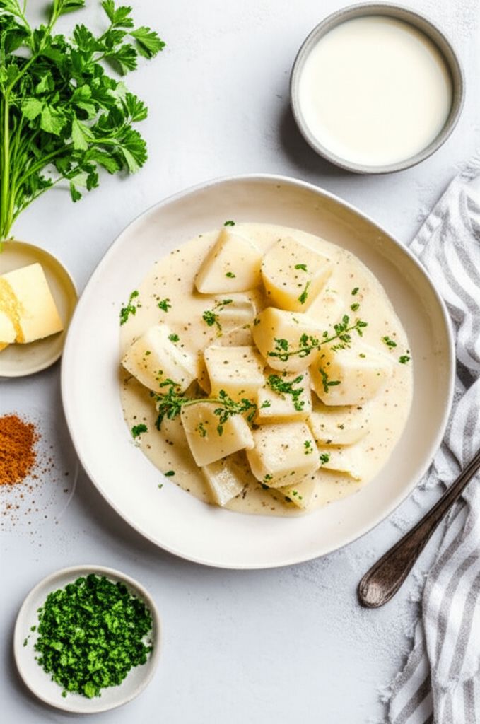 Kohlrabi with White Sauce