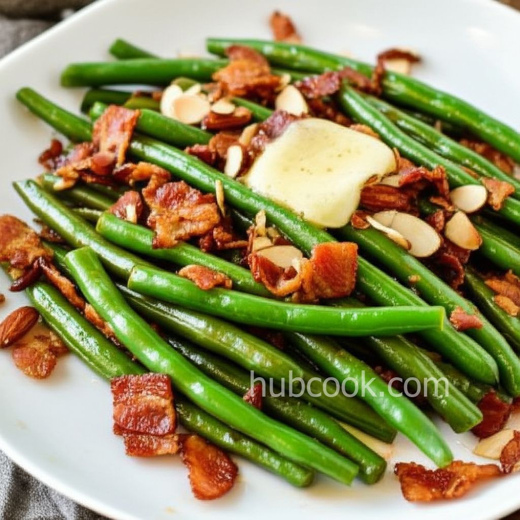 Sautéed Green Beans with Bacon and Almonds