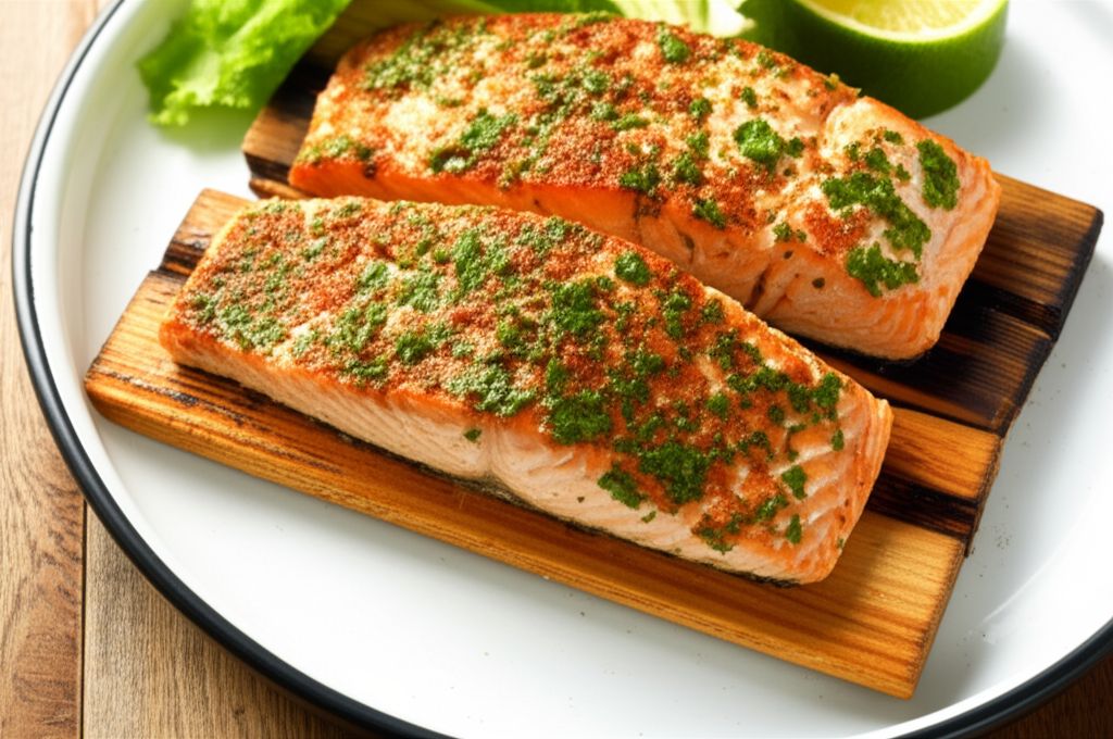 Sun-Dried Tomato Cedar Plank Salmon