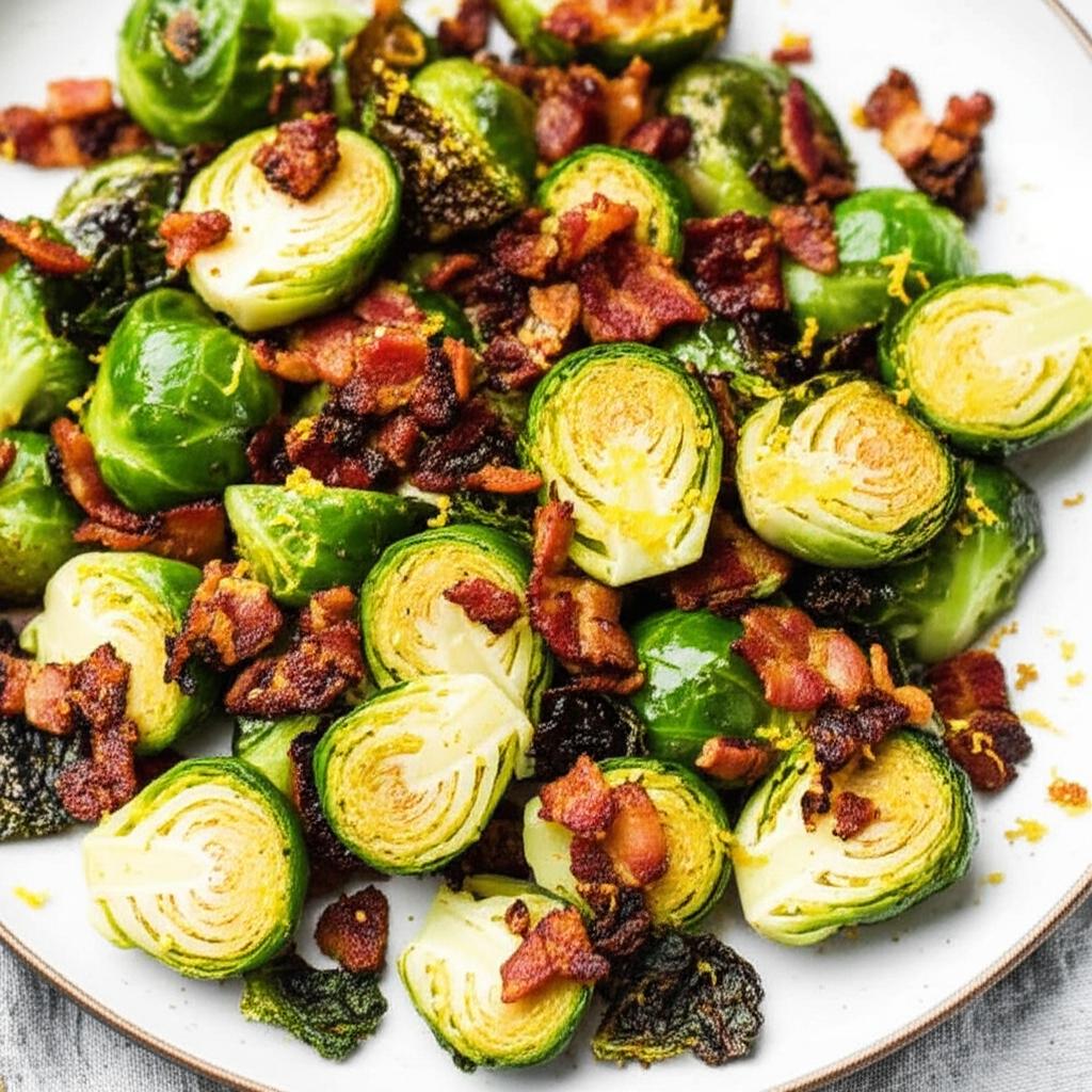 Balsamic Roasted Brussels Sprouts with Bacon