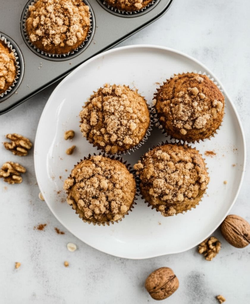 Banana Oat Muffins with Sour Cream