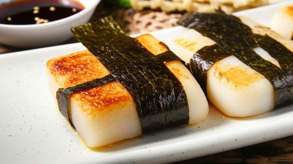 Broiled Mochi with Nori Seaweed