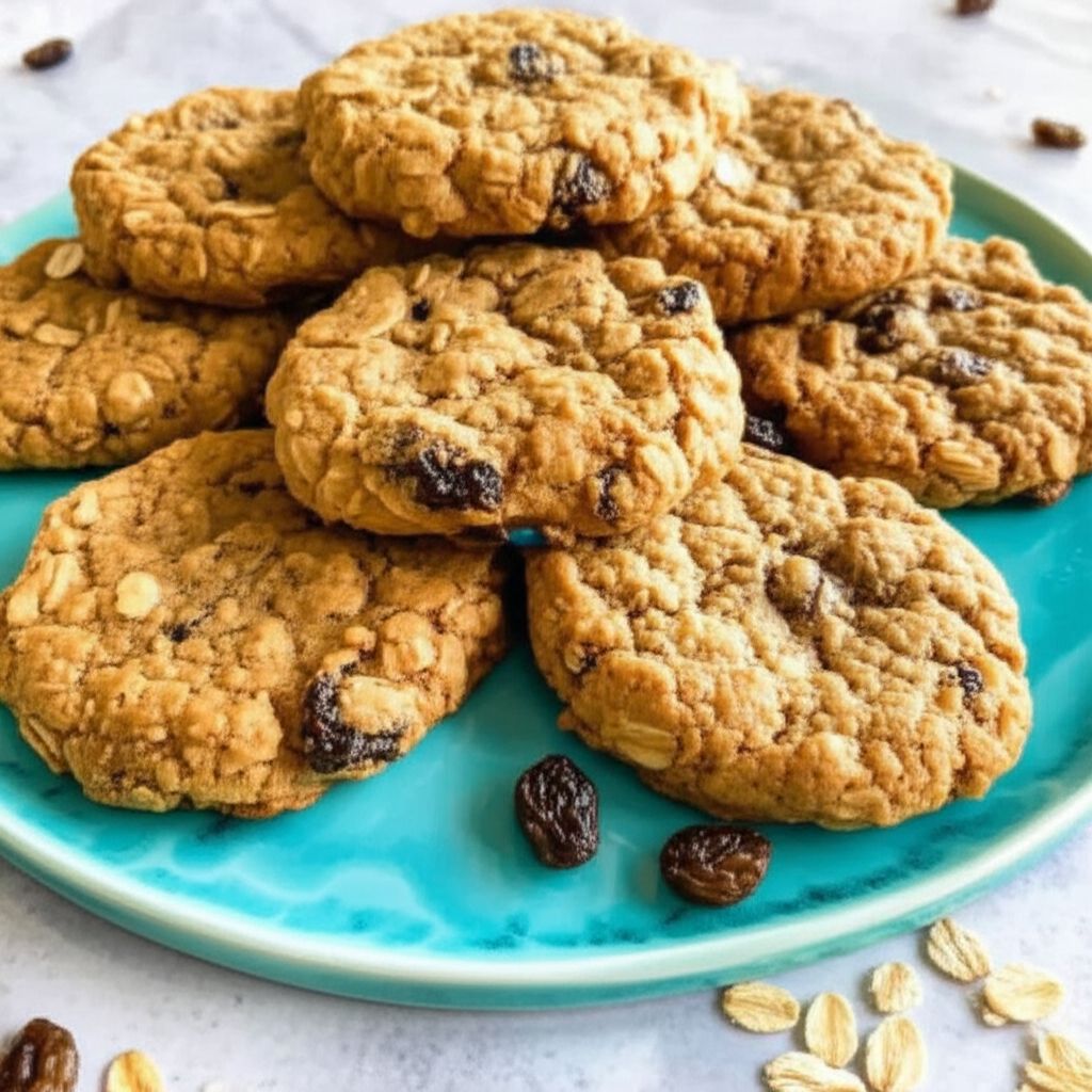 Crispy and Chewy Oatmeal Raisin Cookies