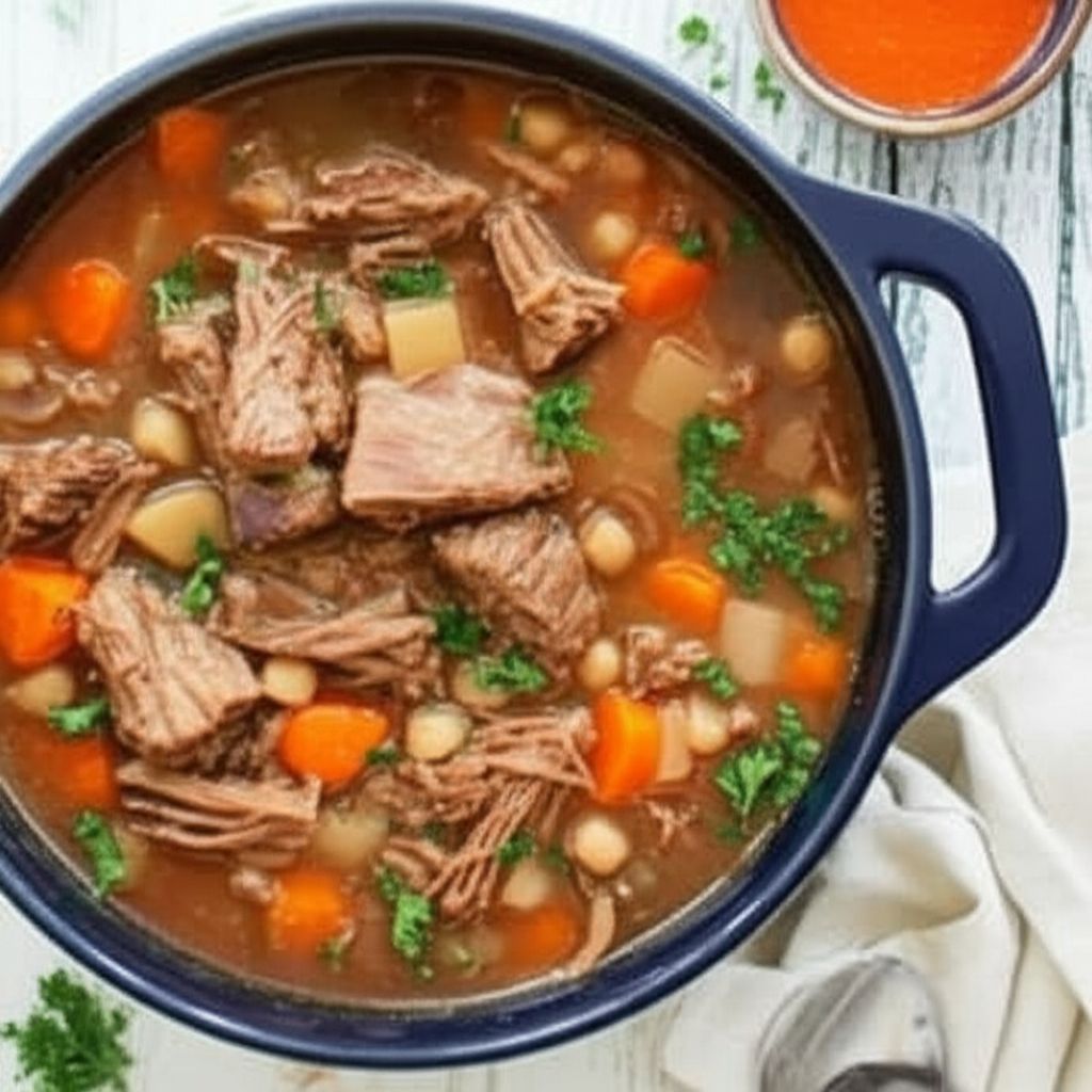 Grandpa's Beef, Mushroom, and Barley Soup