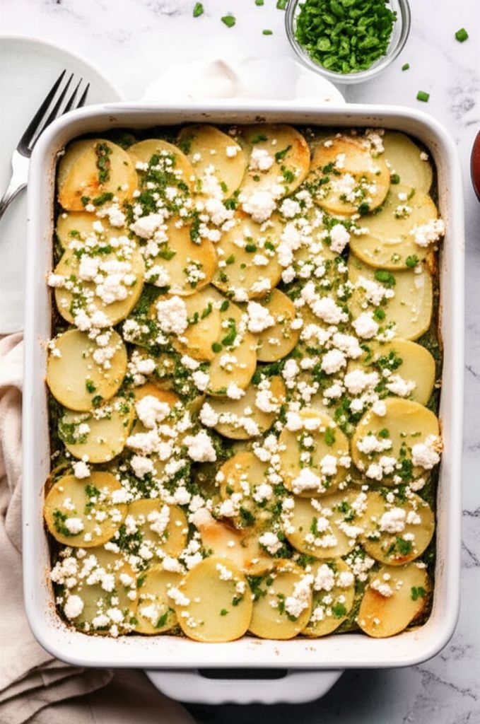 Greek Feta and Spinach Potato Casserole