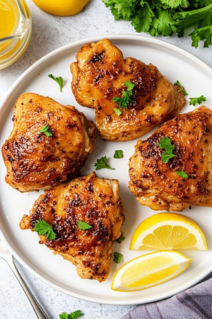 Keto Lemon-Garlic Chicken Thighs in the Air Fryer