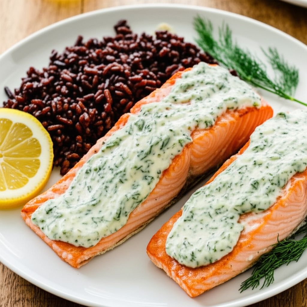 Salmon Fillets with Creamy Dill
