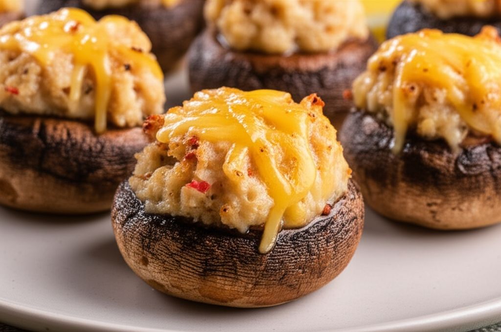 Savory Crab Stuffed Mushrooms