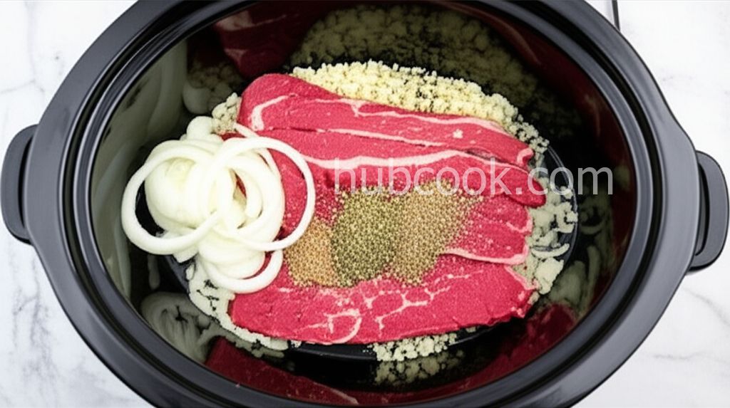 Slow Cooker Philly Steak Sandwich Meat