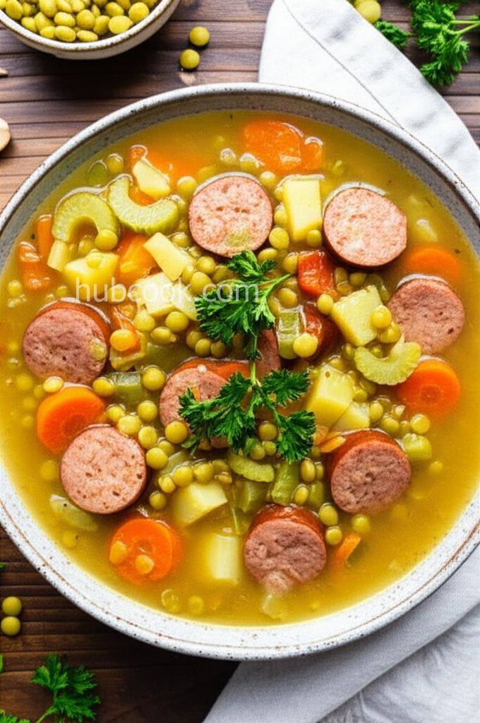 Slow Cooker Split Pea Sausage Soup