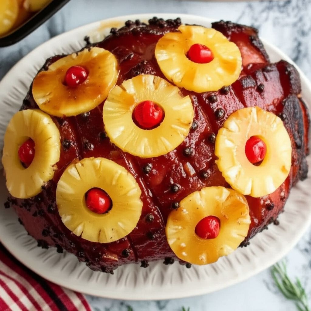 Baked Ham with Pineapple Mustard Glaze