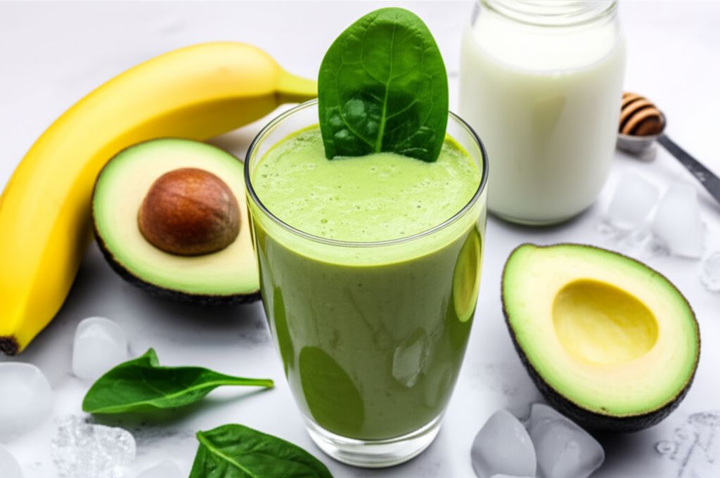 Banana, Avocado, and Spinach Smoothie