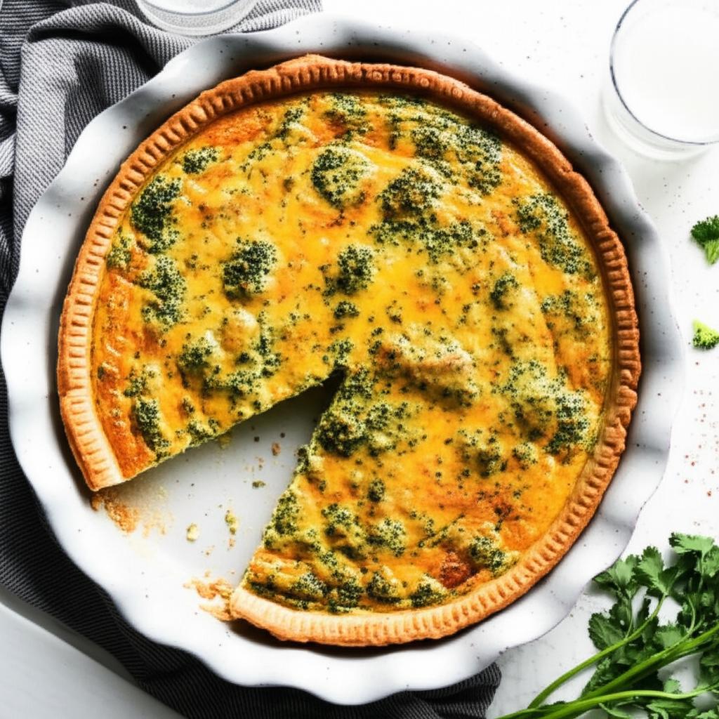 Broccoli and Cheddar Quiche