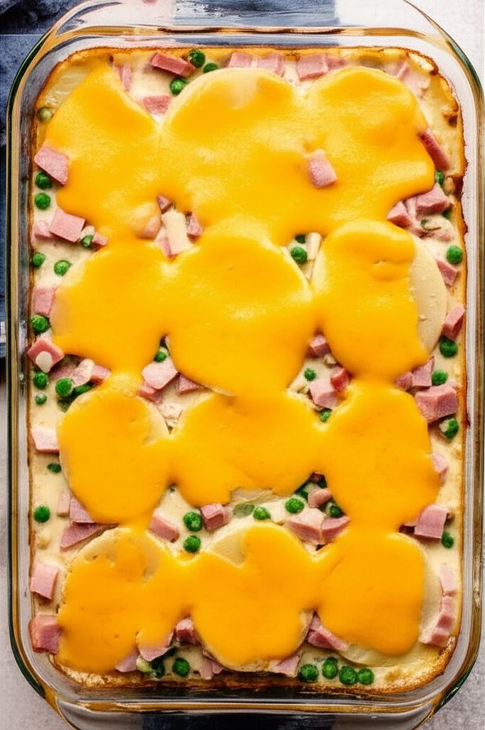 Cheesy Scalloped Potatoes with Ham