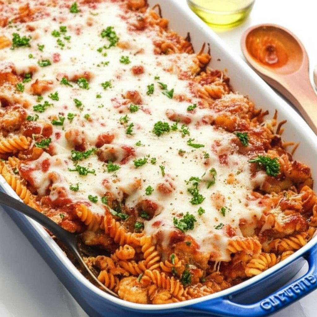 Chicken Parmesan Pasta Casserole