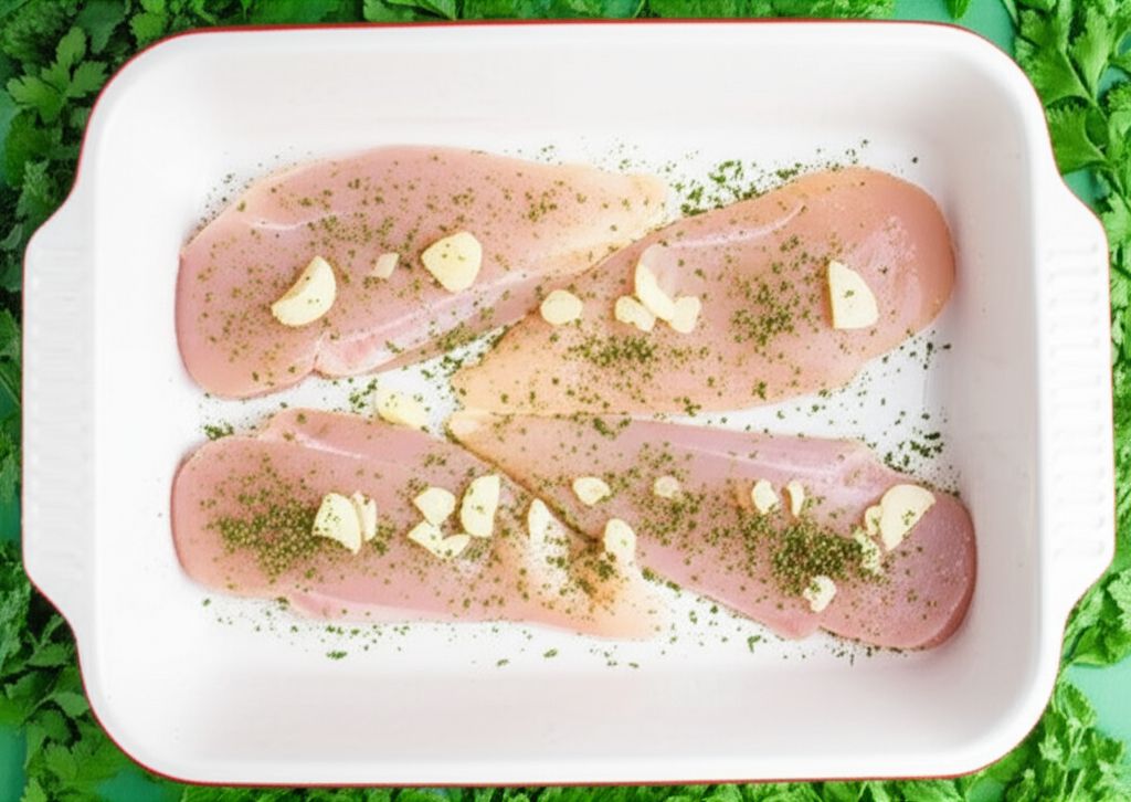 Chicken with Garlic, Basil, and Parsley