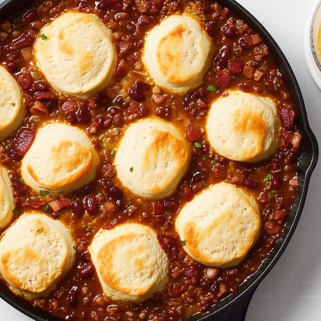 Cowboy Casserole with Biscuits