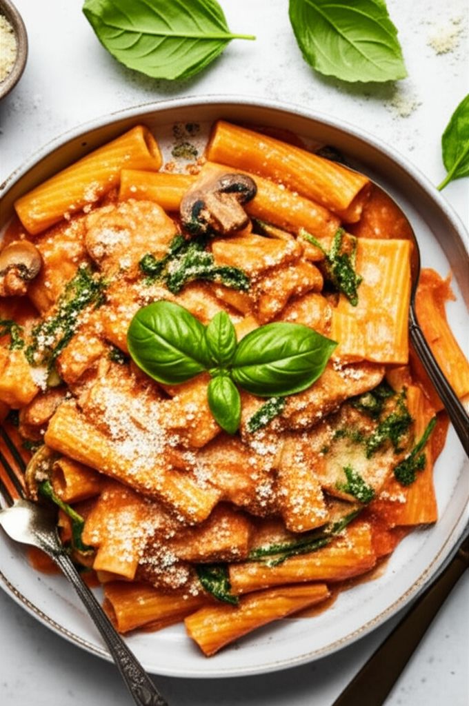 Creamy Rigatoni Florentine