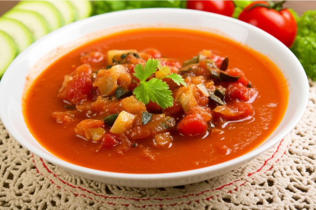 Fresh Tomato Zucchini Soup