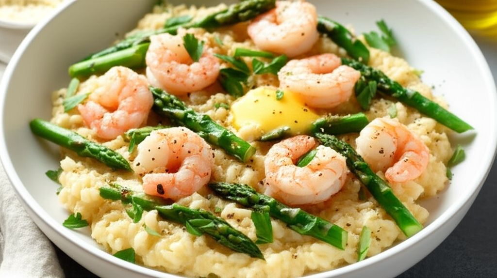 Garlic Shrimp and Asparagus Risotto
