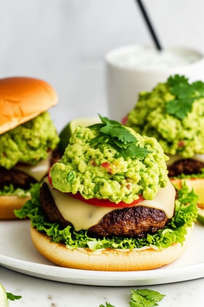 Guacamole Cilantro Lime Cheeseburger
