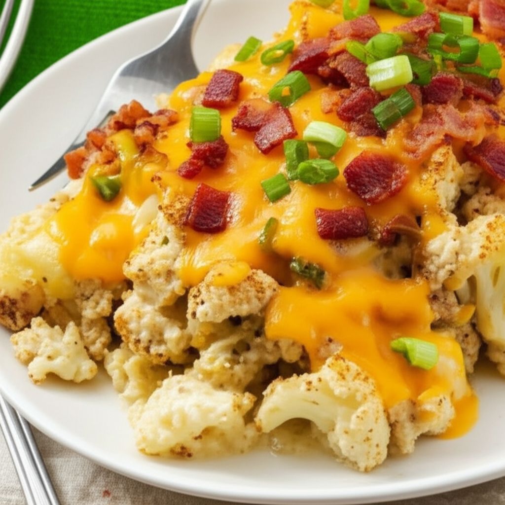 Loaded Cauliflower Chicken Casserole
