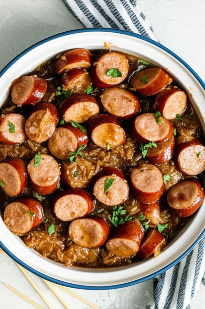 Slow Cooker Kielbasa and Beer