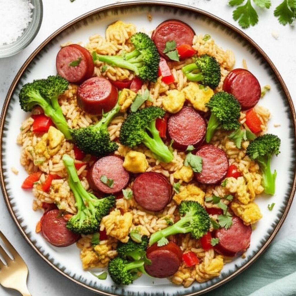 Smoked Sausage and Cauliflower Fried Rice