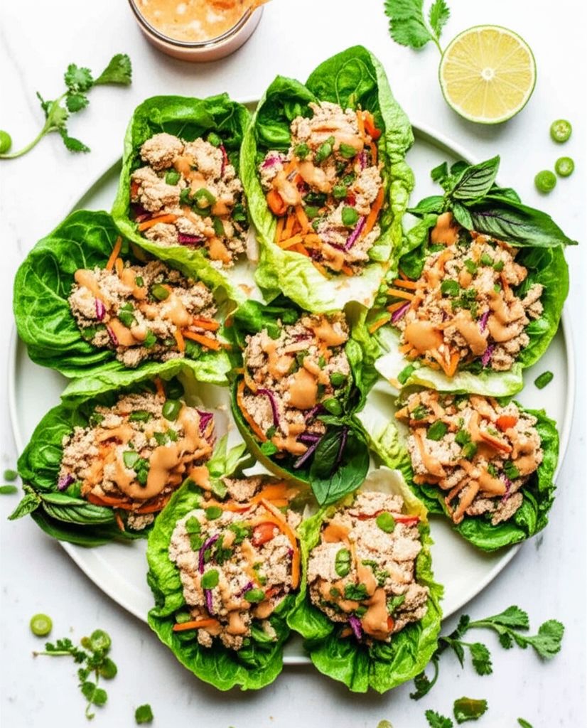Thai Spicy Tuna Lettuce Wraps