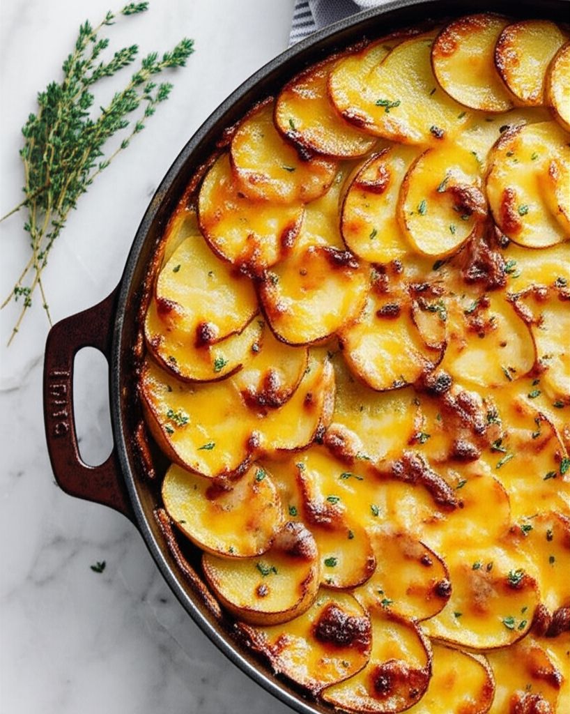 This Irresistible Scalloped Potato Recipe Gives You a Pan Full of the Best Part