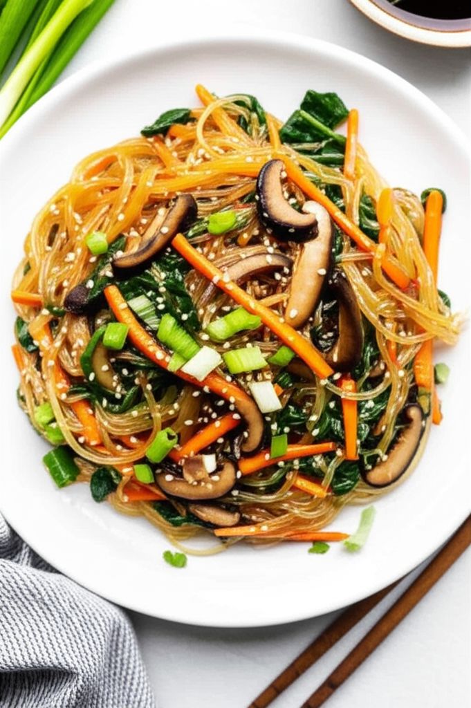 Vegan Japchae Korean Noodles