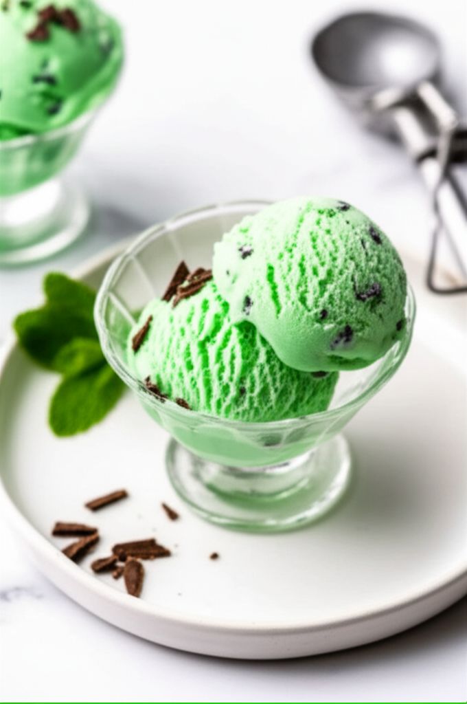 Vegan Mint Chocolate Chip Ice Cream