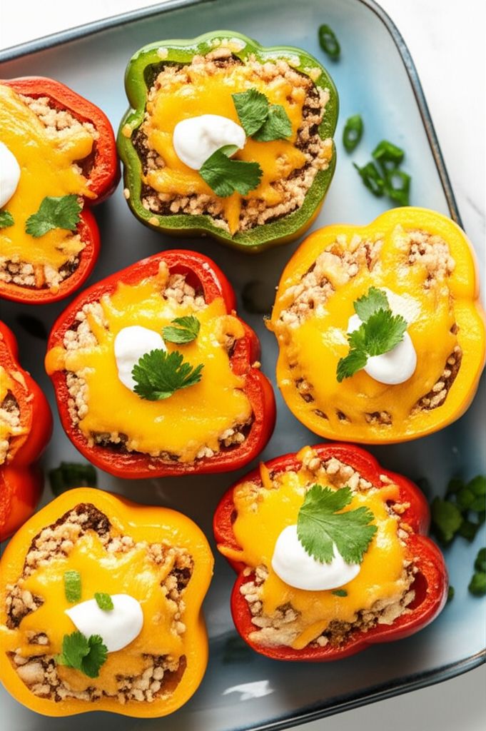Vegetarian Mexican Inspired Stuffed Peppers
