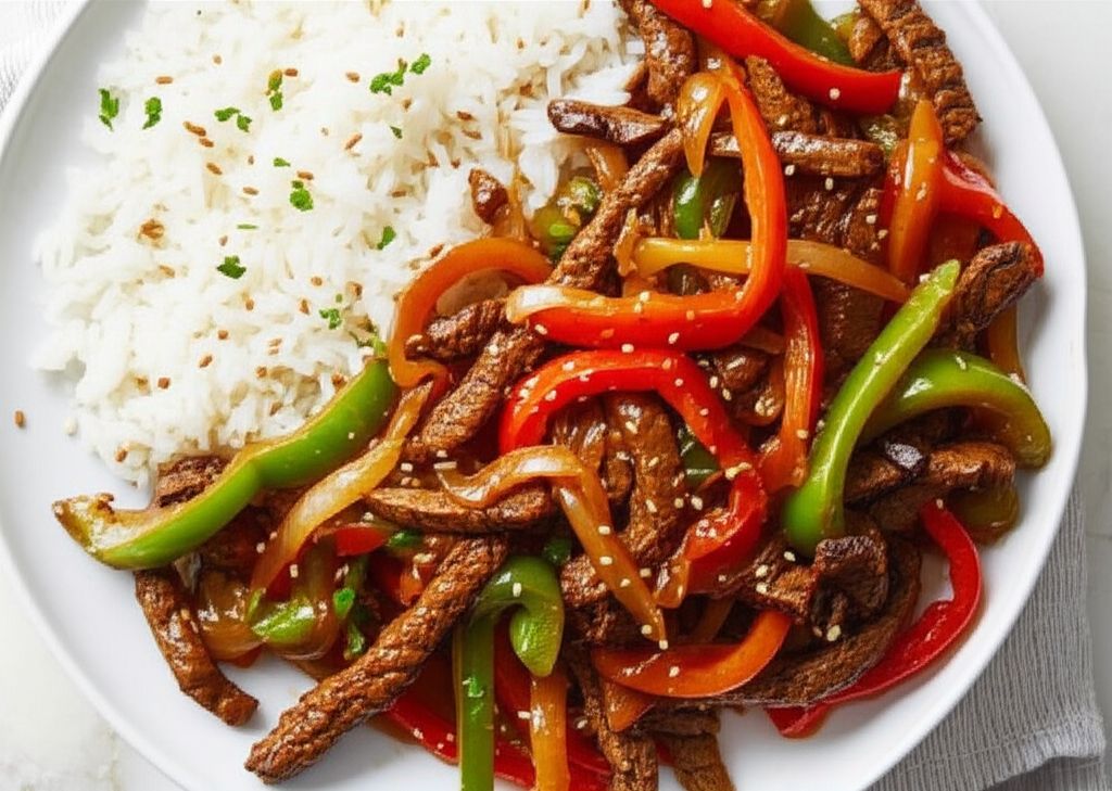 Venison Steak with Peppers and Onions