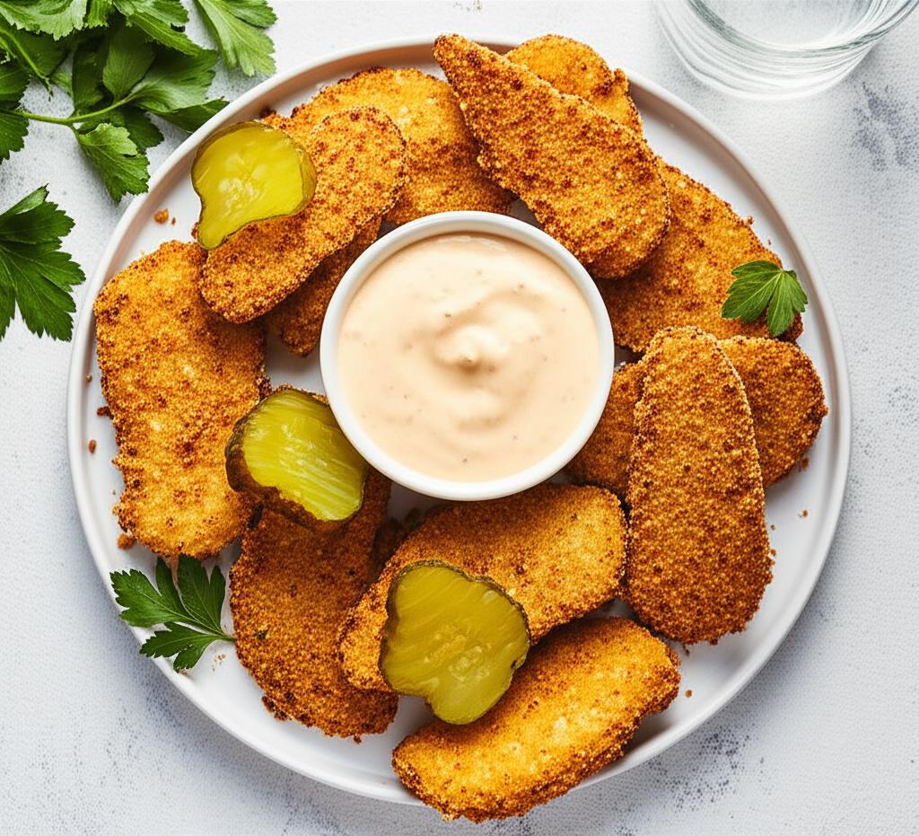 Air Fryer Crispy Pickle Chips with Creole Dipping Sauce