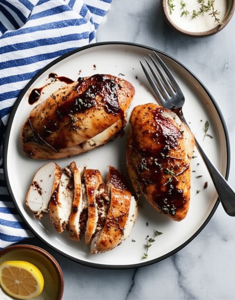 Balsamic Goat Cheese Stuffed Chicken Breasts
