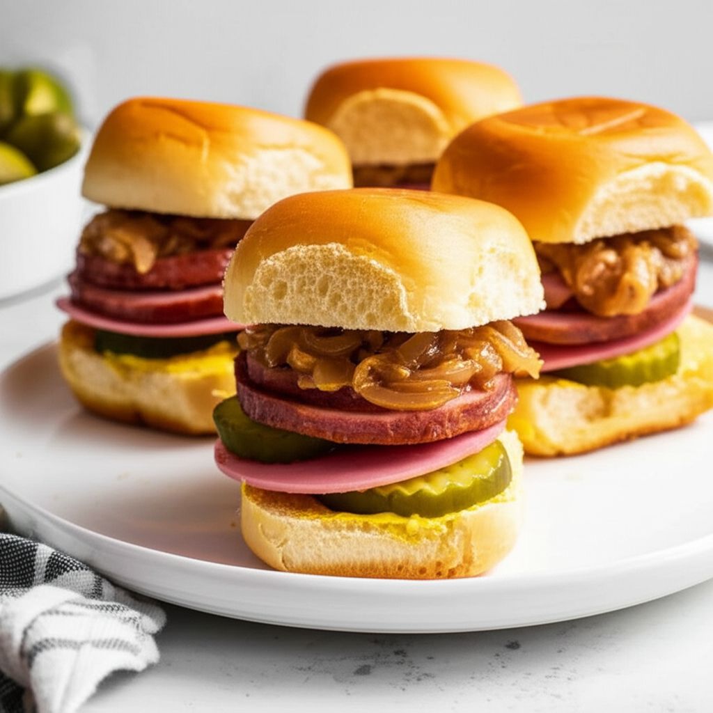 Bologna Sliders with Fried Onions