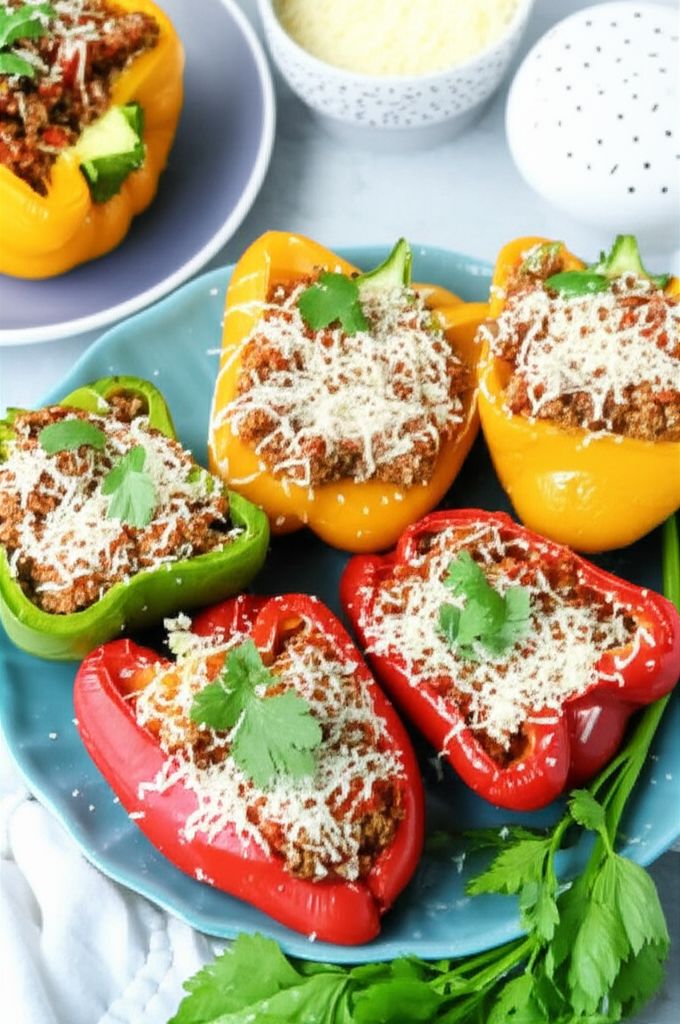 Bolognese Stuffed Bell Peppers
