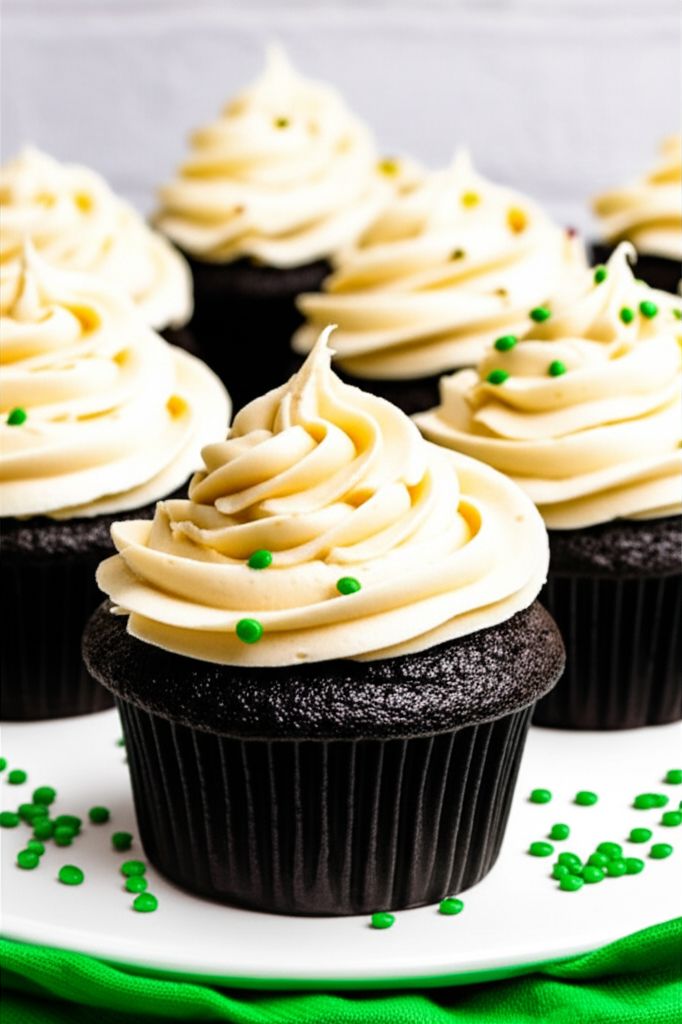 Chocolate Beer Cupcakes With Whiskey Filling And Irish Cream Icing