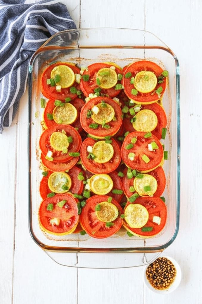 Crookneck Squash and Tomatoes
