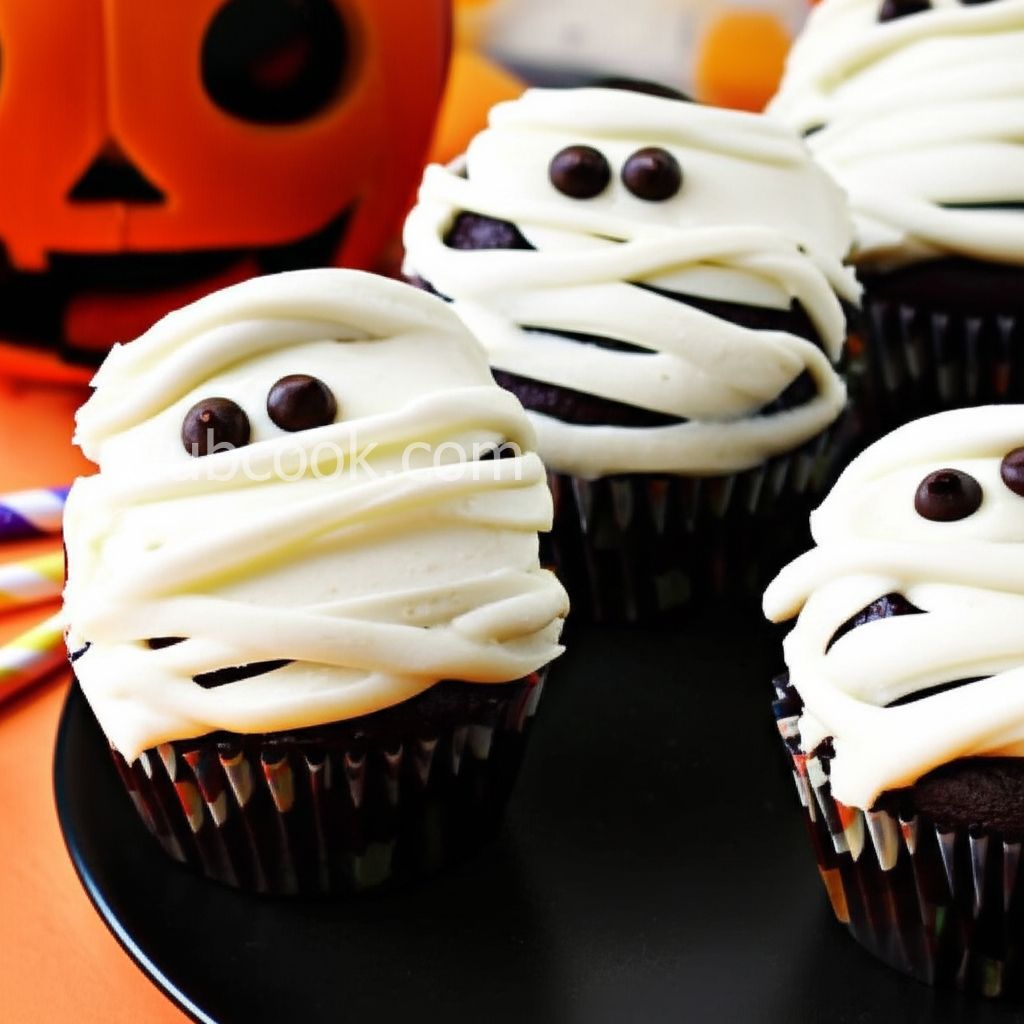 Easy Halloween Mummy Cupcakes