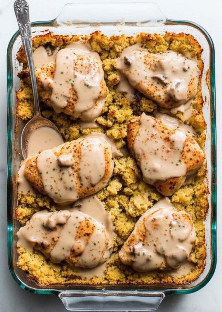 One-Dish Chicken and Stuffing Bake