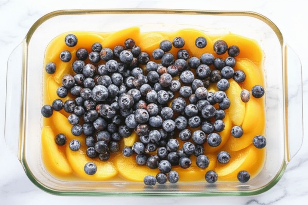 Peach and Blueberry Cobbler