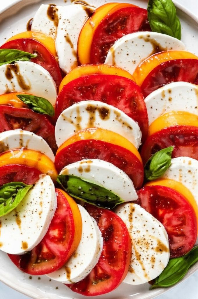 Peach and Tomato Caprese Salad