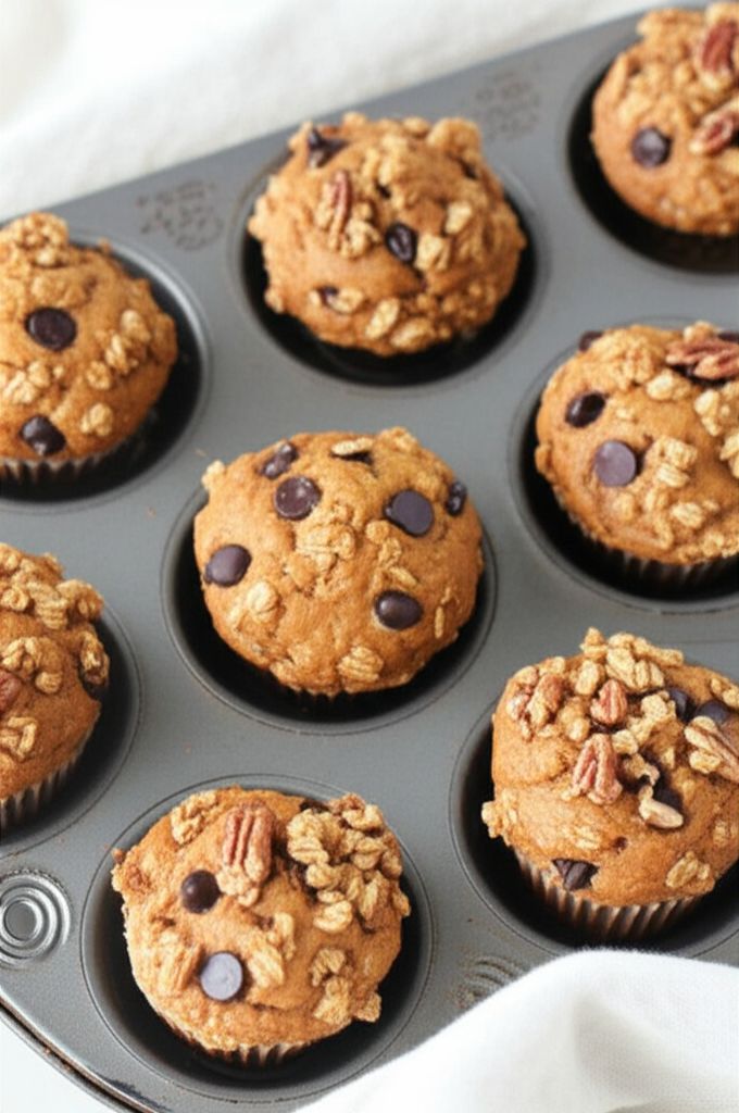 Pumpkin Banana Oat Muffins