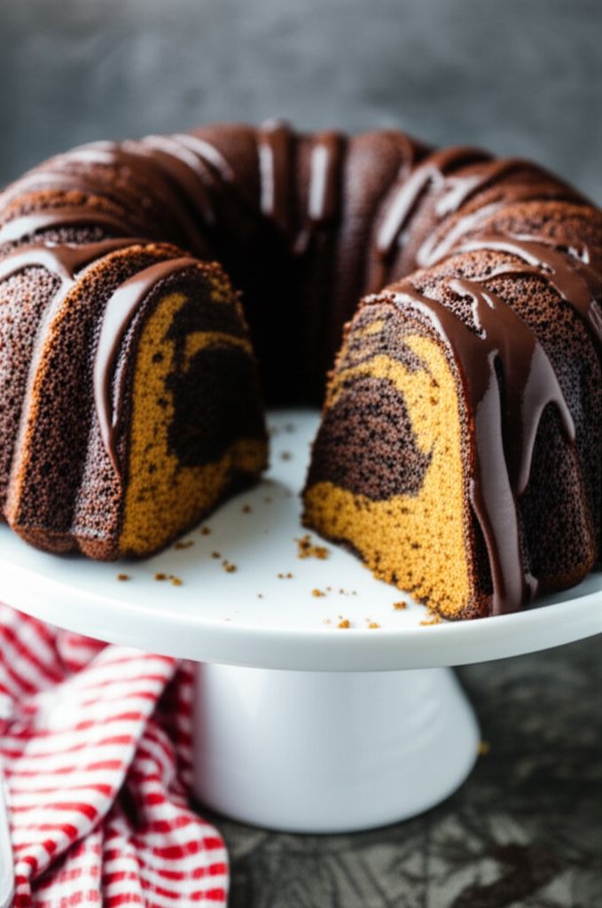 Pumpkin-Black Cocoa Swirl Cake